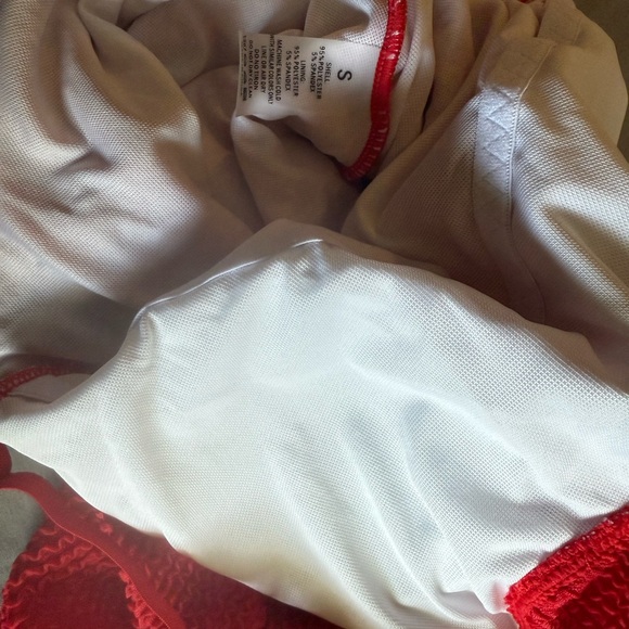 Red Textured Swimsuit - Picture 2 of 2